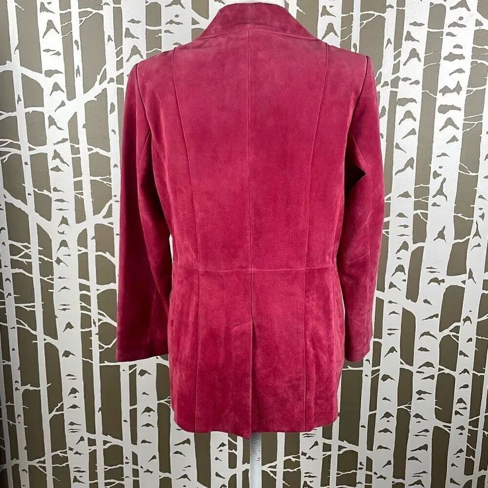 Dialogue Raspberry Pink Suede Blazer S - Picture 4 of 15